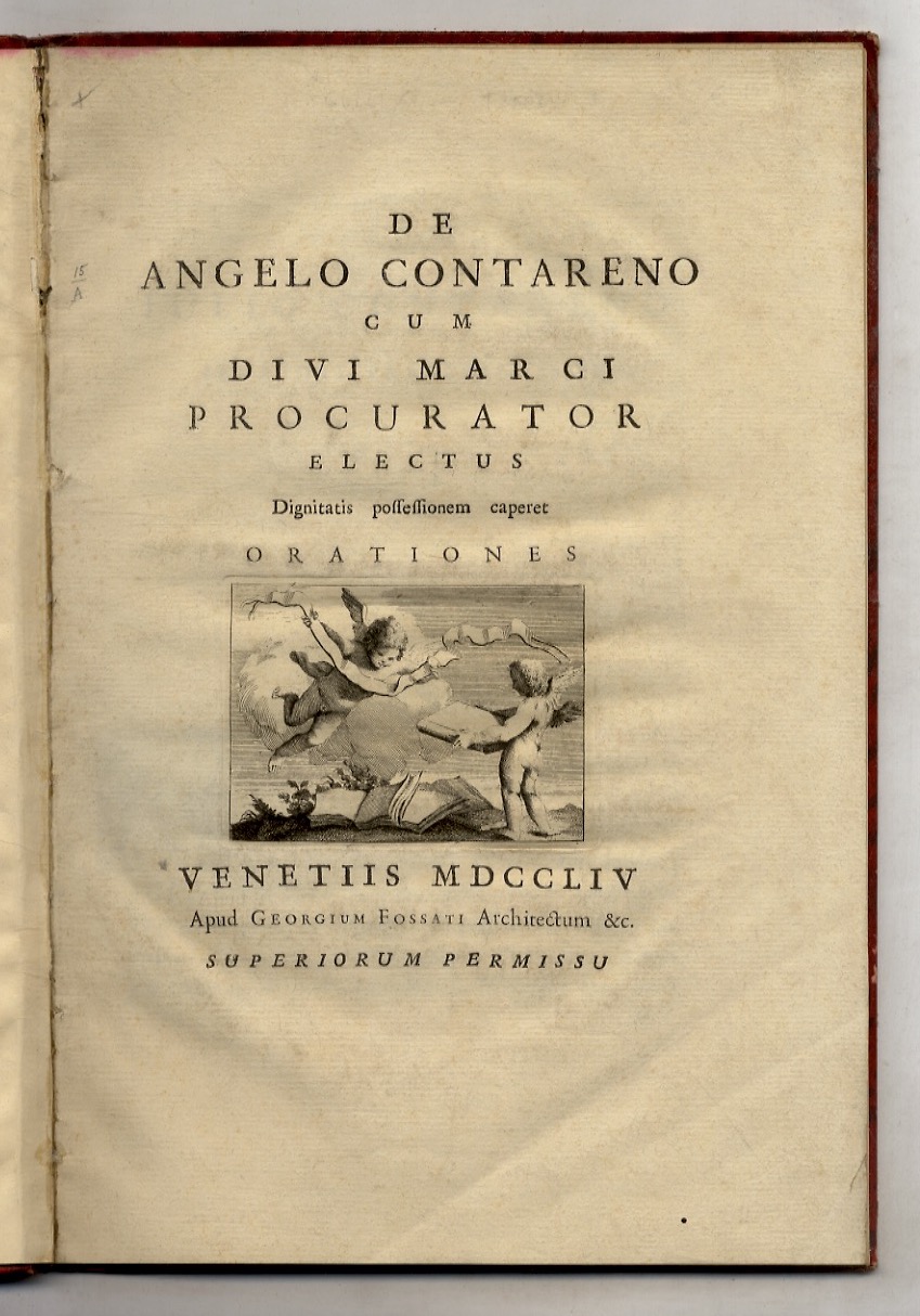 De Angelo Contareno cum divi Marci Procurator electus dignitatis possessionem …