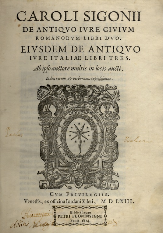 De antiquo iure civium romanorum libri duo. Eiusdem de antiquo …