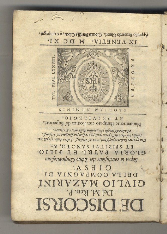 De' discorsi del m. rev. p. Giulio Mazarini della Compagnia …