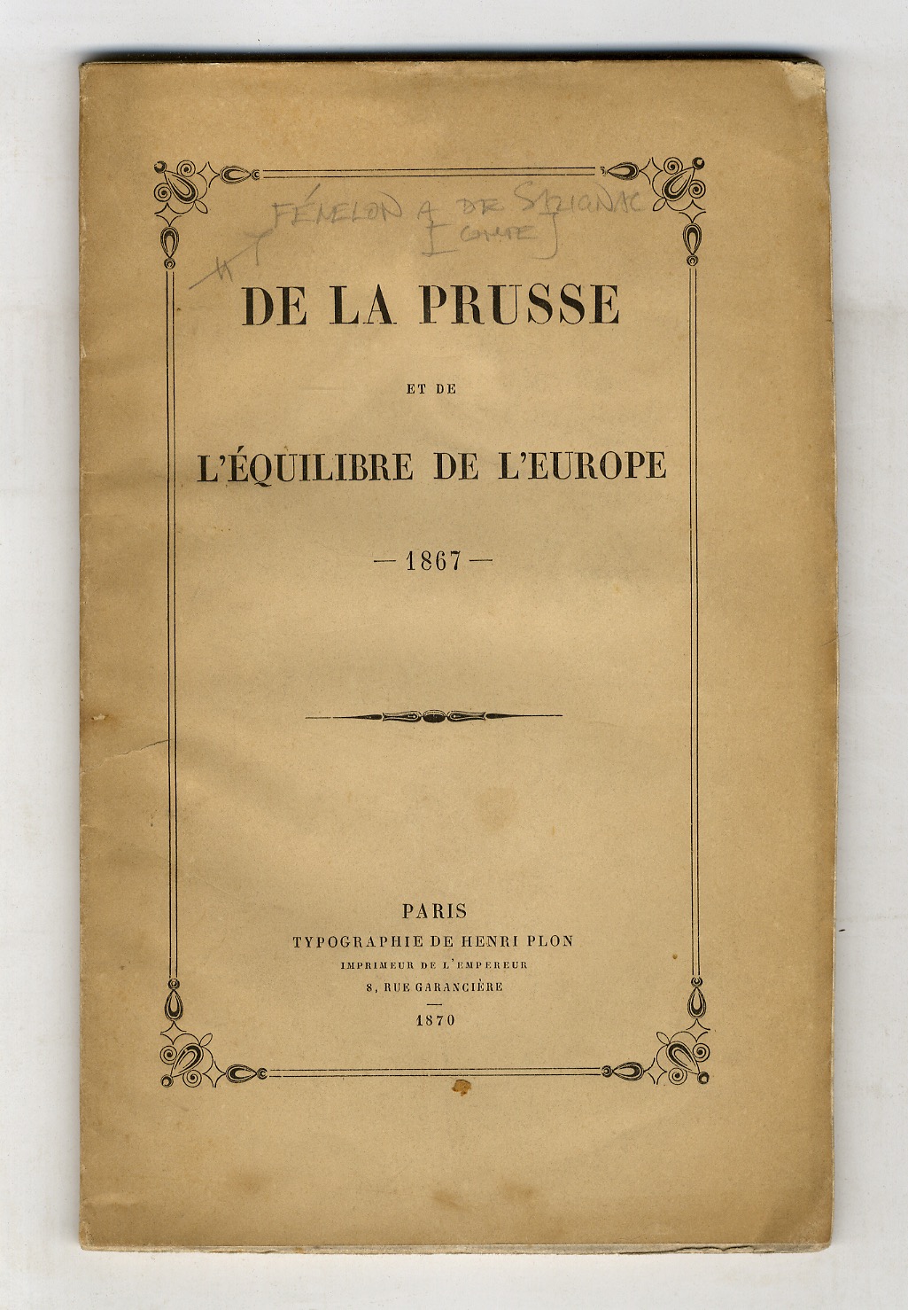 De la Prusse et de l'équilibre de l'Europe - 1867.