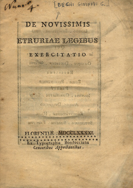 De novissimis Etruriae legibus exercitatio.