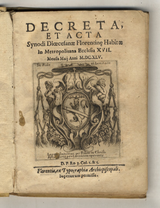 Decreta et acta synodi diocesanae Florentine habitae in metropolitana Ecclesia …