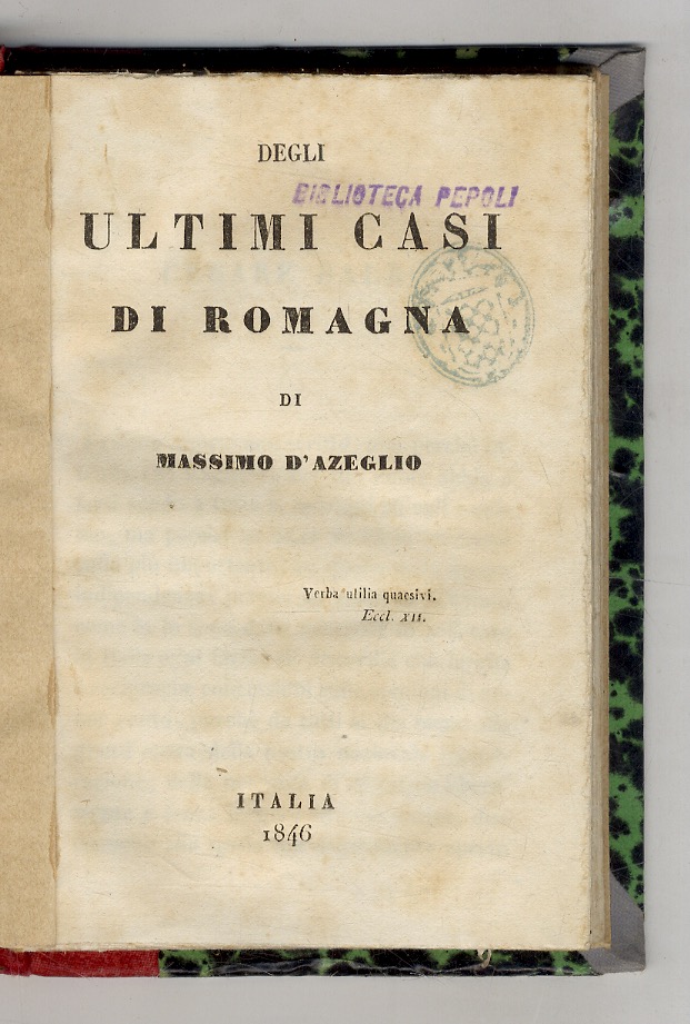 Degli ultimi casi di Romagna.