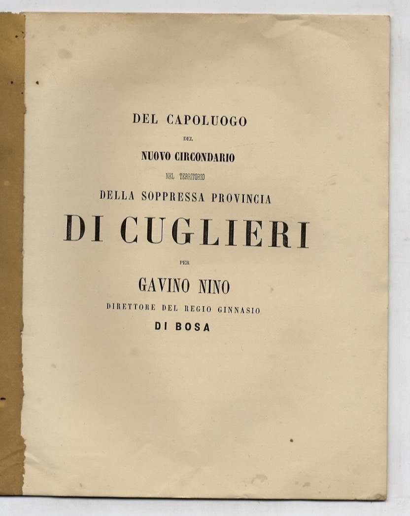 Del capoluogo del nuovo circondario nel territorio della soppressa provincia …