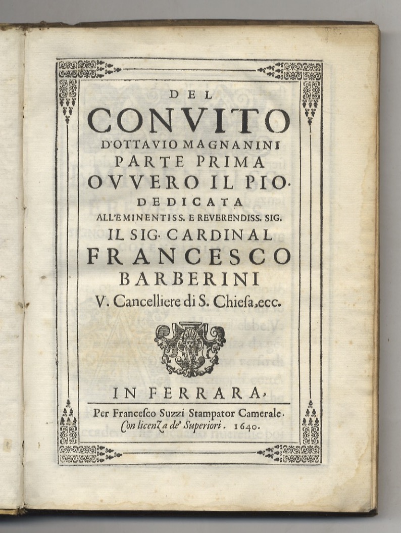 Del convito d'Ottavio Magnanini parte prima ovvero Il Pio [.].