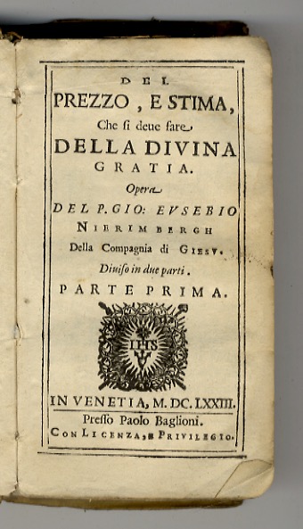 Del prezzo, e stima, che si deve fare della divina …
