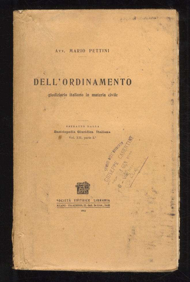 Dell'ordinamento giudiziario italiano in materia civile.