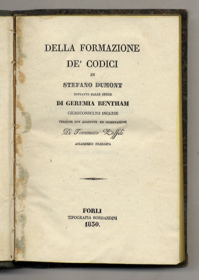 Della formazione de' codici di Stefano Dumont estratto dalla opera …