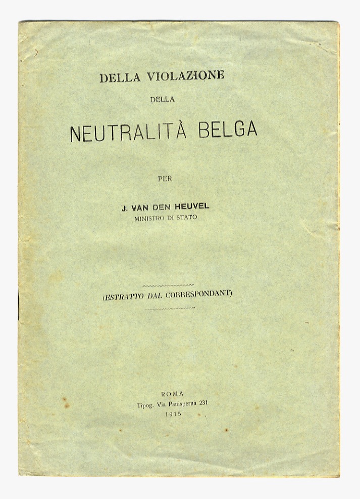 Della violazione della neutralità belga.