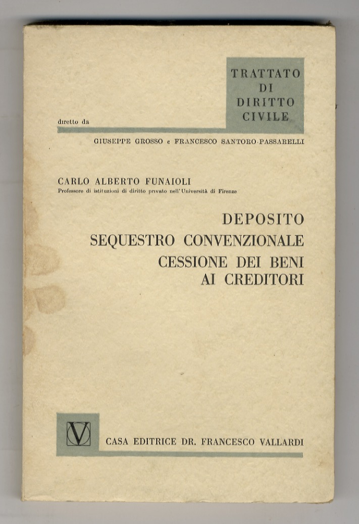 Deposito, sequestro convenzionale, cessione dei beni ai creditori.