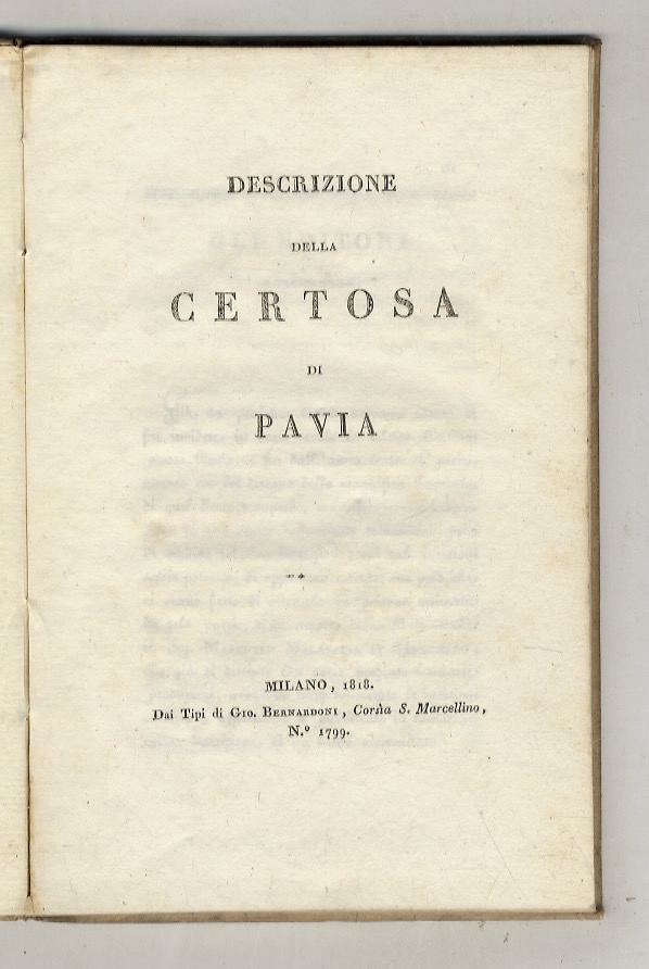 Descrizione della Certosa di Pavia.