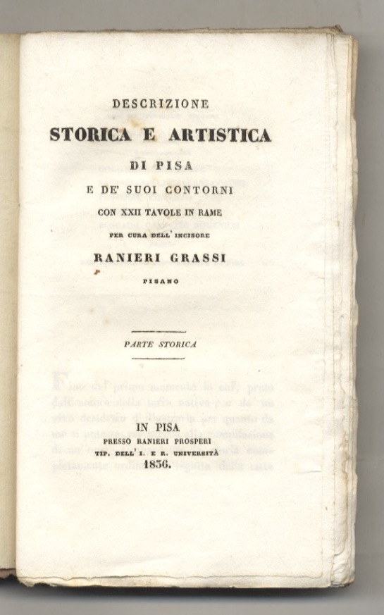 Descrizione storica e artistica di Pisa e de' suoi contorni. …