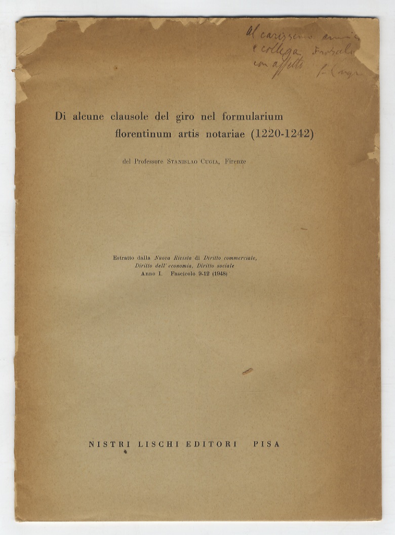 Di alcune clausole del giro nel formularium florentinum artis notariae …