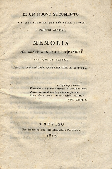 Di un nuovo strumento per apparecchiare con più utile lavoro …