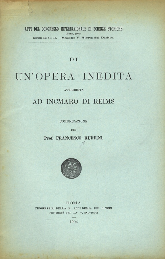 Di un'opera inedita attribuita ad Incmaro di Reims. Comunicazione.