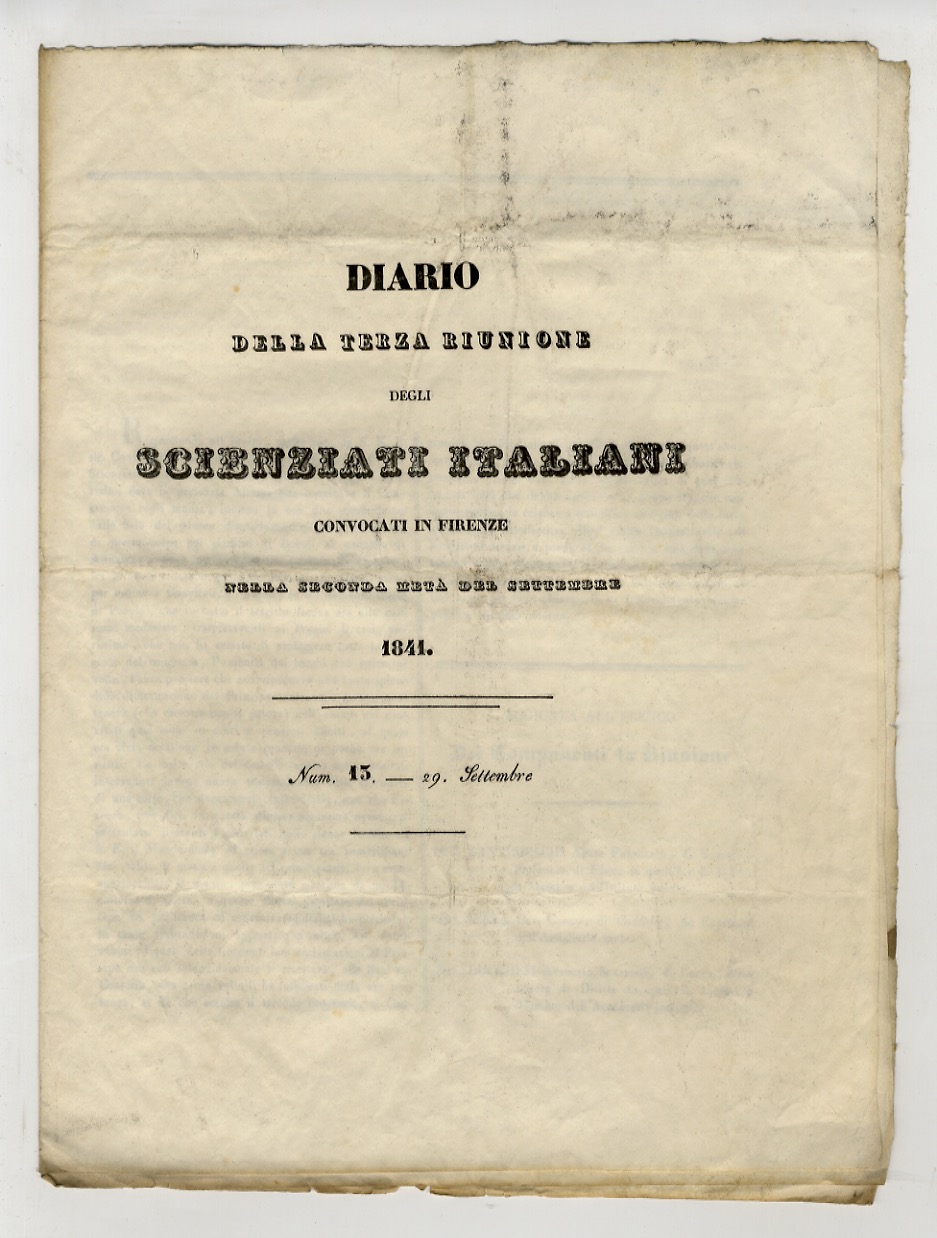 Diario della terza riunione degli scienziati italiani convocati in Firenze …