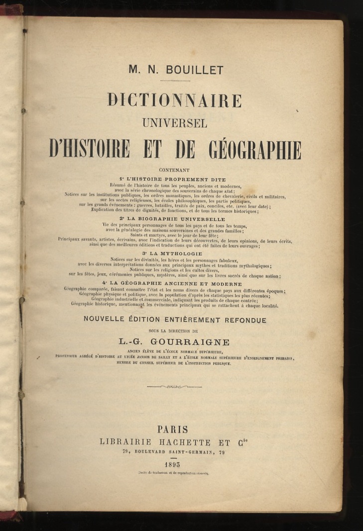 Dictionnaire universel d'histoire et de géographie. Contenant: 1: L'histoire proprement …