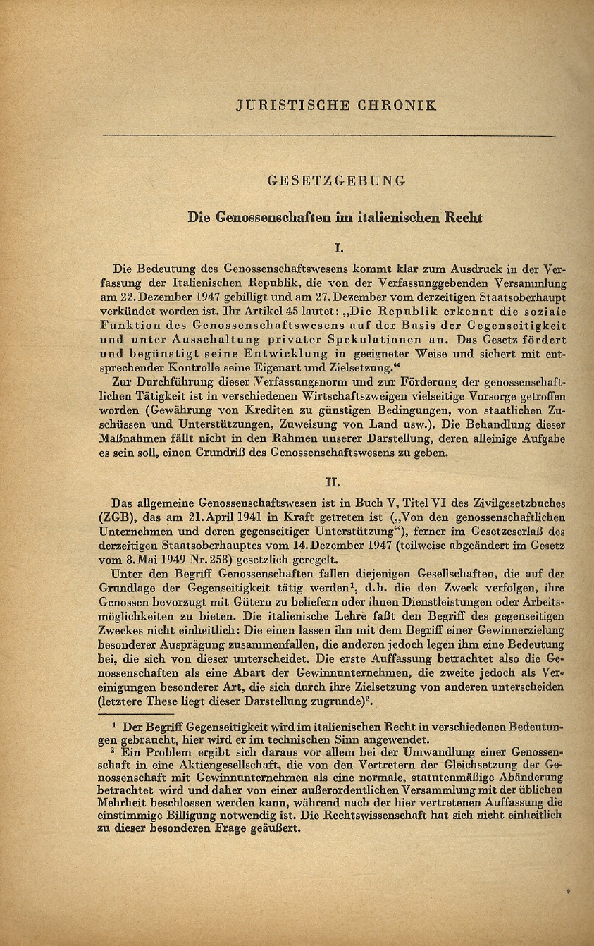 Die Genossenschaften im italianischen Recht.