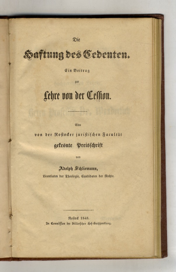 Die Haftung des Cedenten. Ein Beitrag zur Lehre von der …