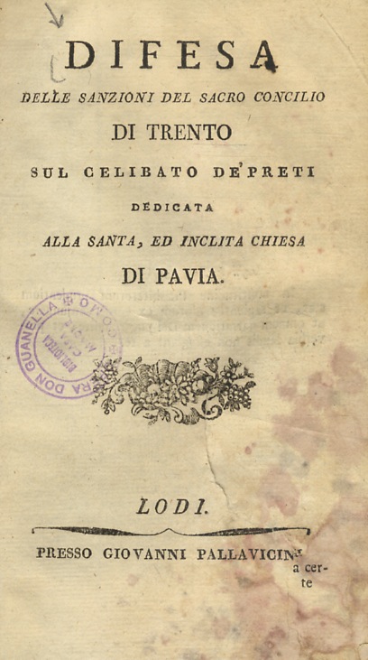 DIFESA delle sanzioni del Sacro Concilio di Trento sul celibato …