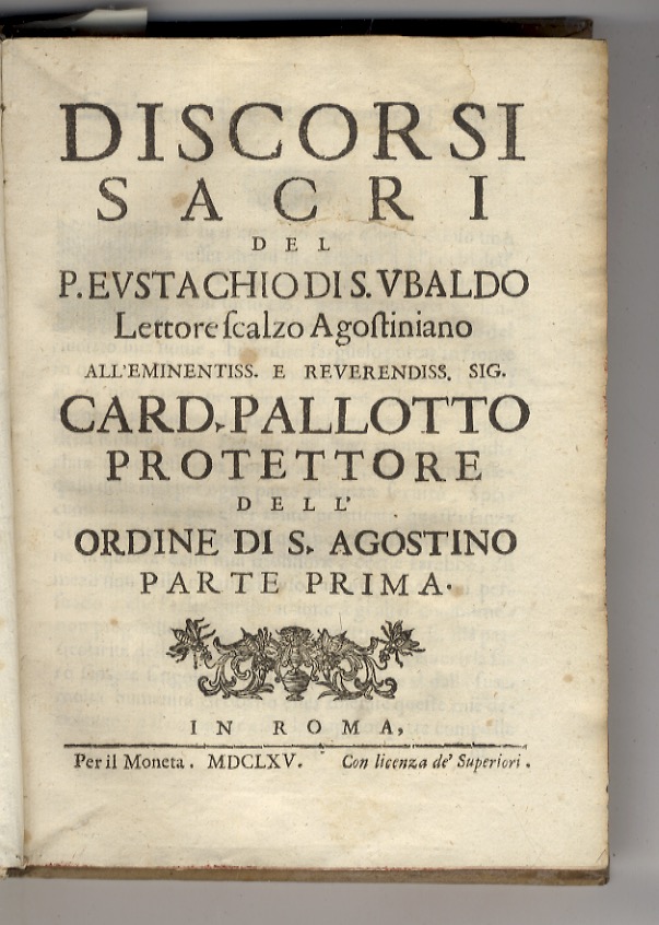 Discorsi Sacri. Parte prima (e seconda).
