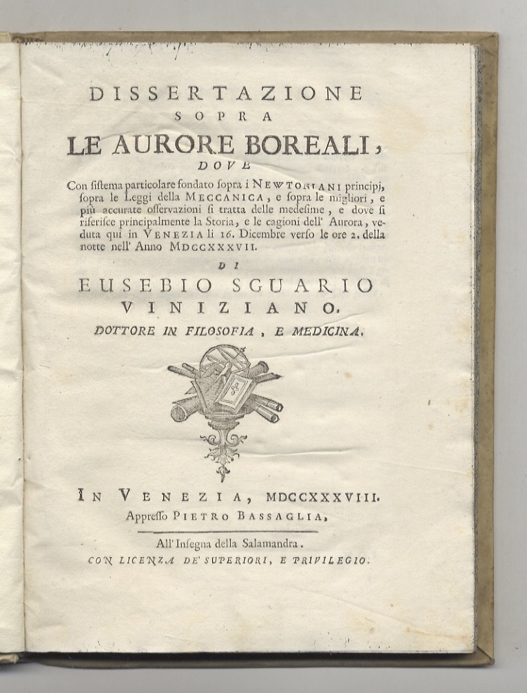 Dissertazione sopra le aurore boreali, dove con sistema particolare fondato …