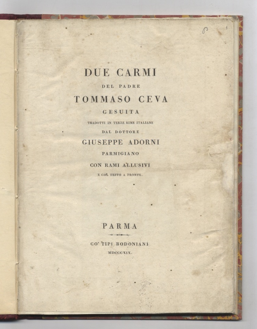 Due carmi del padre Tommaso Ceva gesuita tradotti in terze …