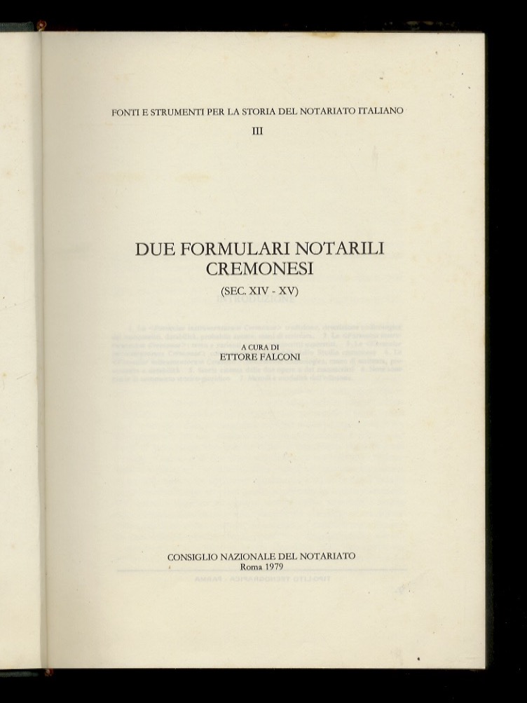 Due formulari notarili cremonesi (sec. XIV-XV) [.].