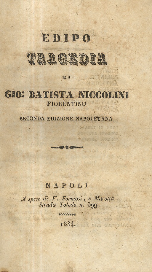 Edipo, tragedia. Seconda edizione napoletana.