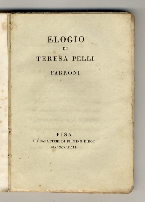 Elogio di Teresa Pelli Fabroni [Fabbroni].