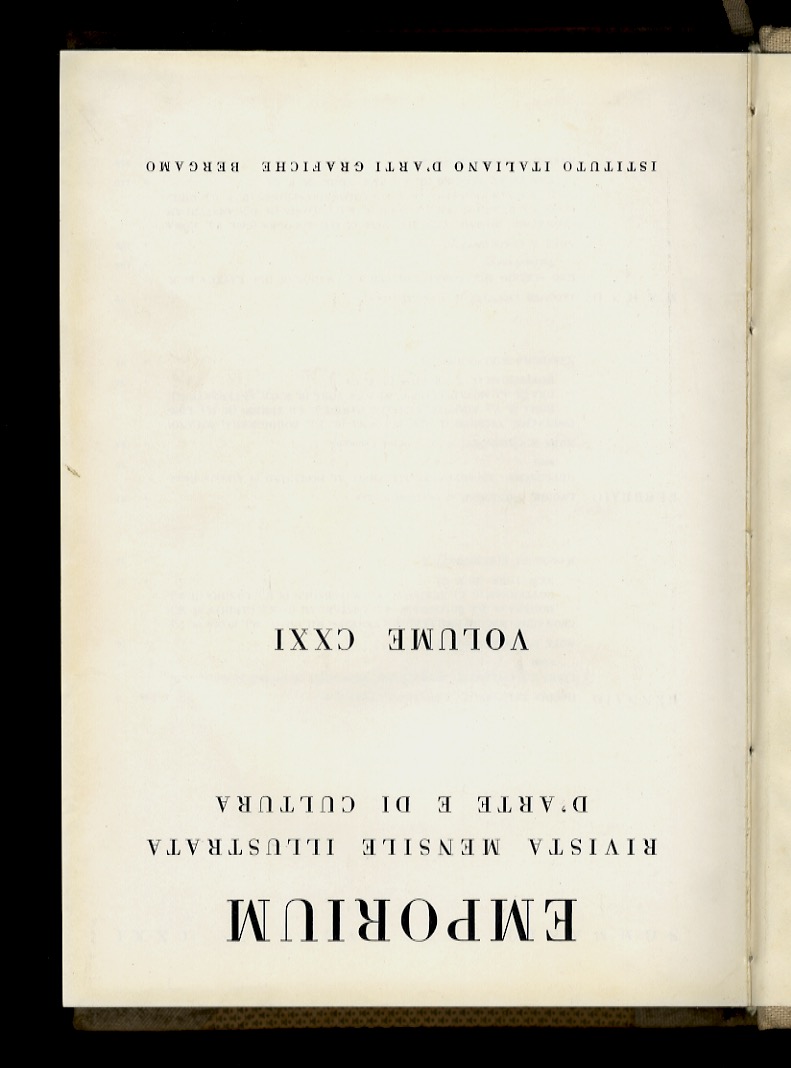 EMPORIUM. Rivista mensile illustrata d'arte e di cultura. Anno LXI. …