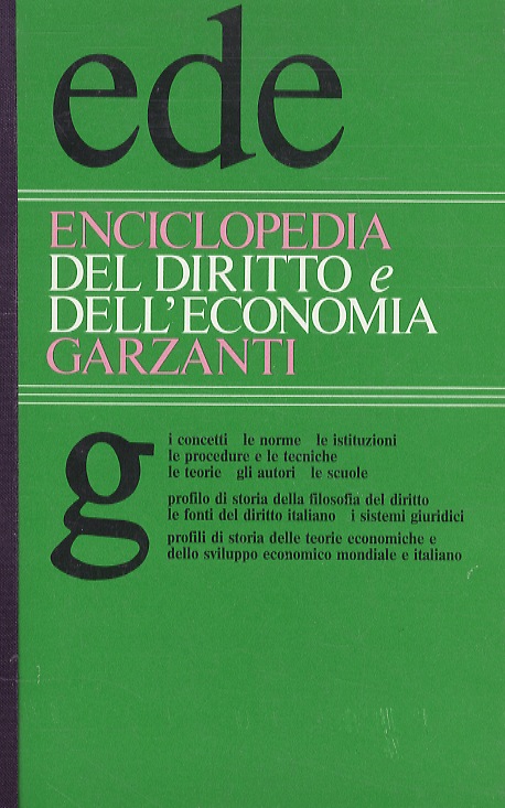 enciclopedia del diritto e dell'economia Garzanti.
