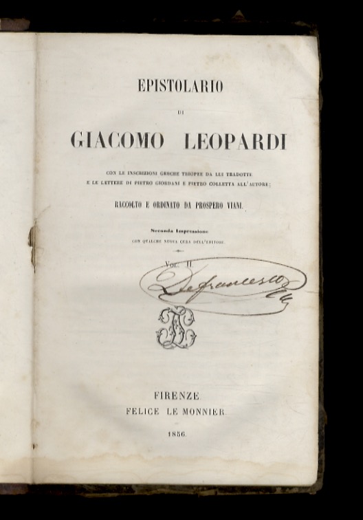 Epistolario [.] con le iscrizioni greche triopee da lui tradotte …