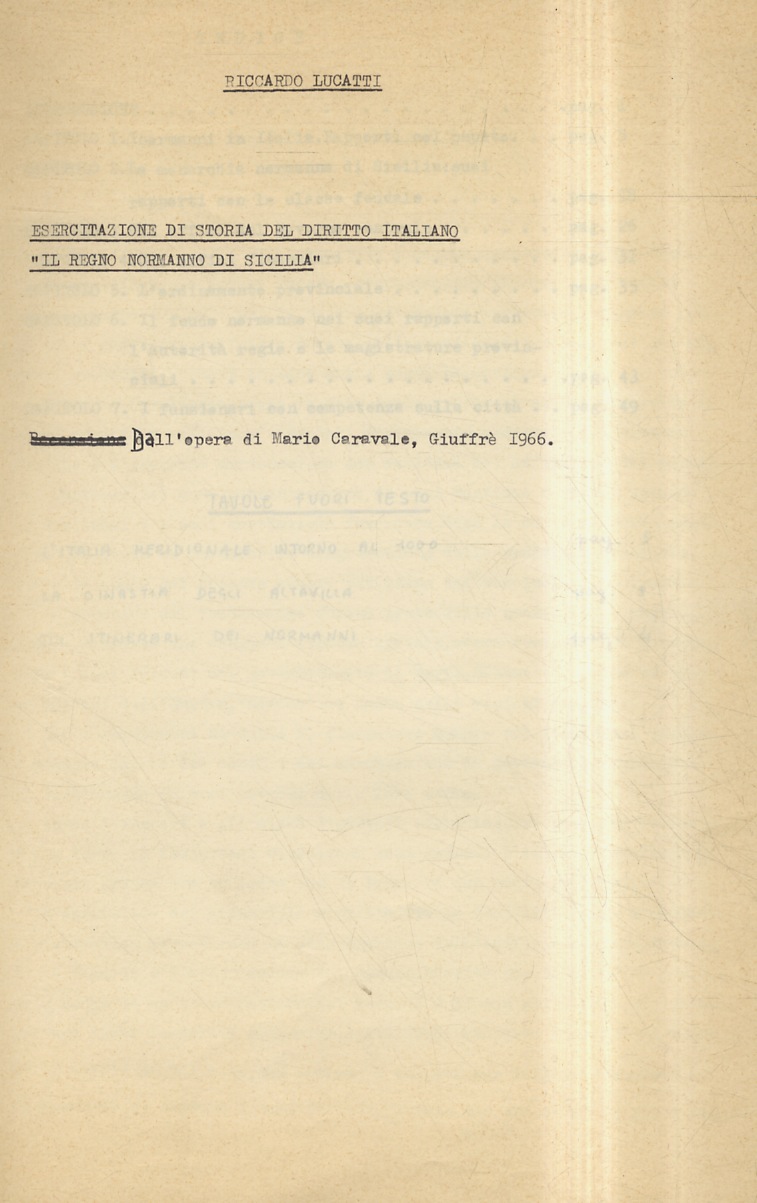 Esercitazione di storia del diritto italiano “Il Regno Normanno di …