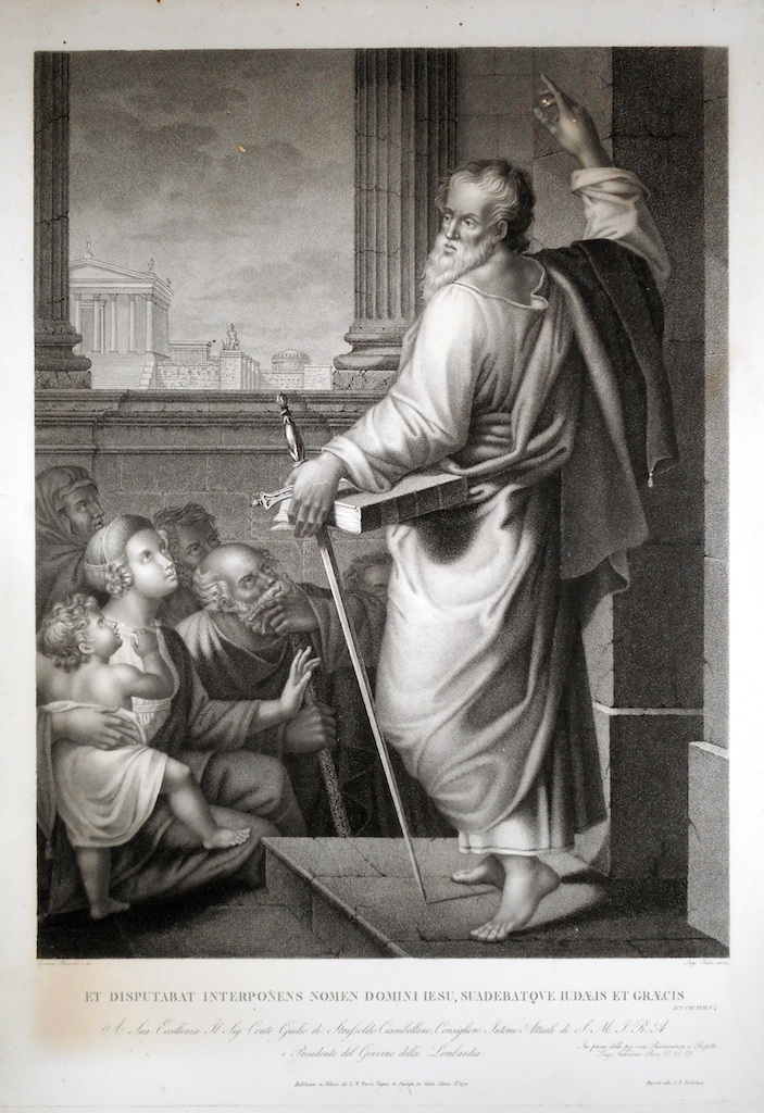 Et disputabat interponens nomen Domini Iesu suadebatque Iudaeis et Graecis. …