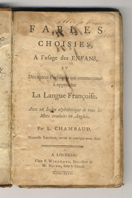 Fables choisies a l'usage des enfans et des autre personnes …