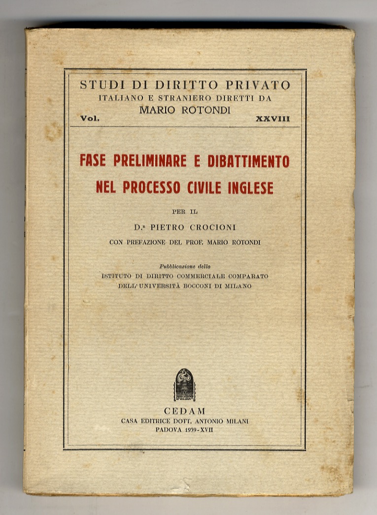 Fase preliminare e dibattimento nel processo civile inglese [.] Con …