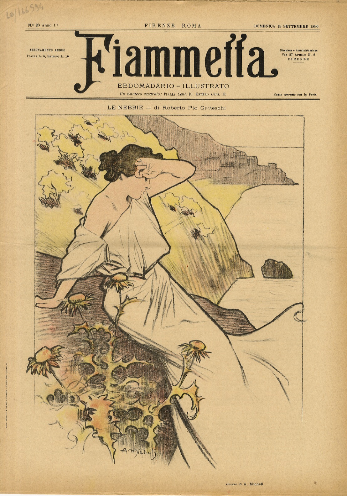 FIAMMETTA. Ebdomadario illustrato. Anno 1. N. 20. Domenica 13 settembre …