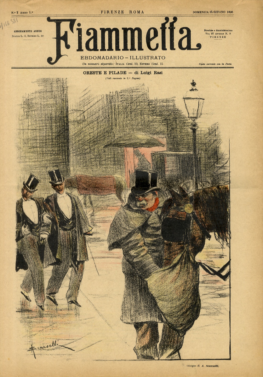 FIAMMETTA. Ebdomadario illustrato. Anno 1. N. 7. Domenica 14 giugno …