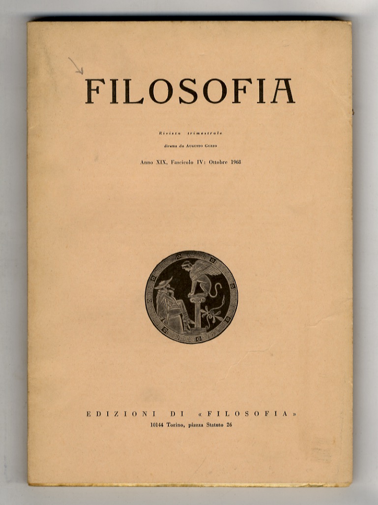 FILOSOFIA. Rivista trimestrale. Anno XIX, fascicolo IV, ottobre 1968.