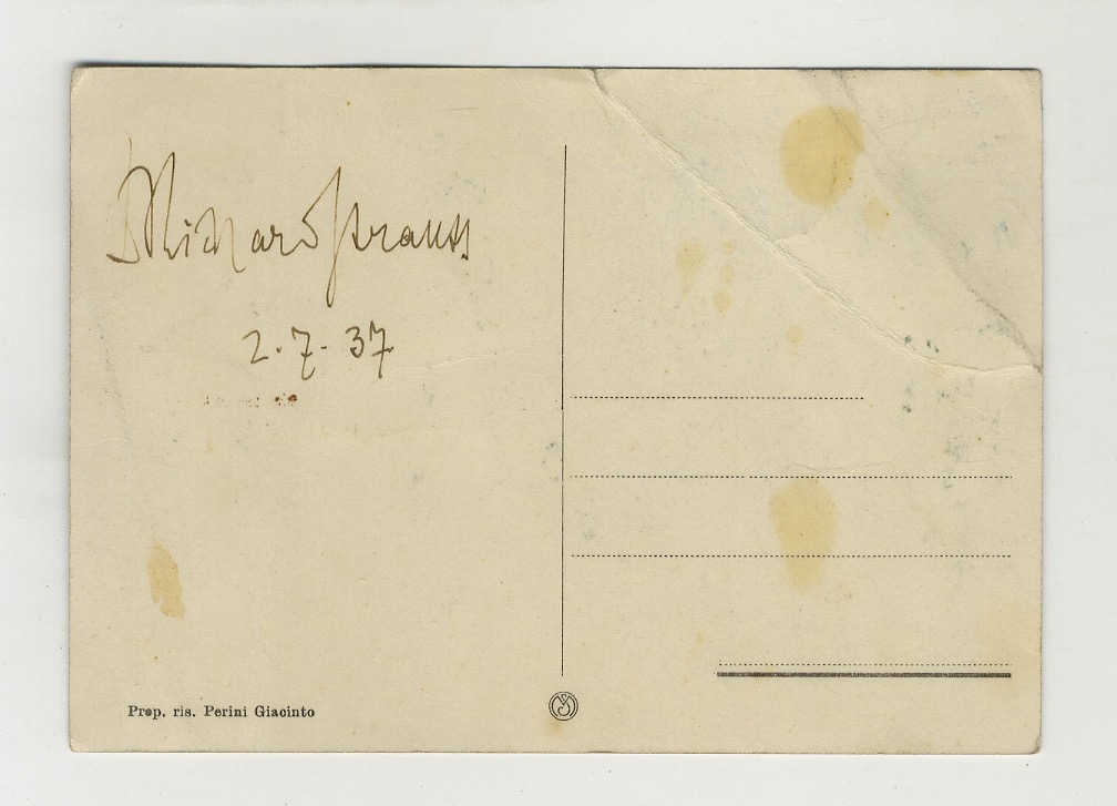 Firma autografa del musicista, datata 2-7-37, stesa sul verso d'una …