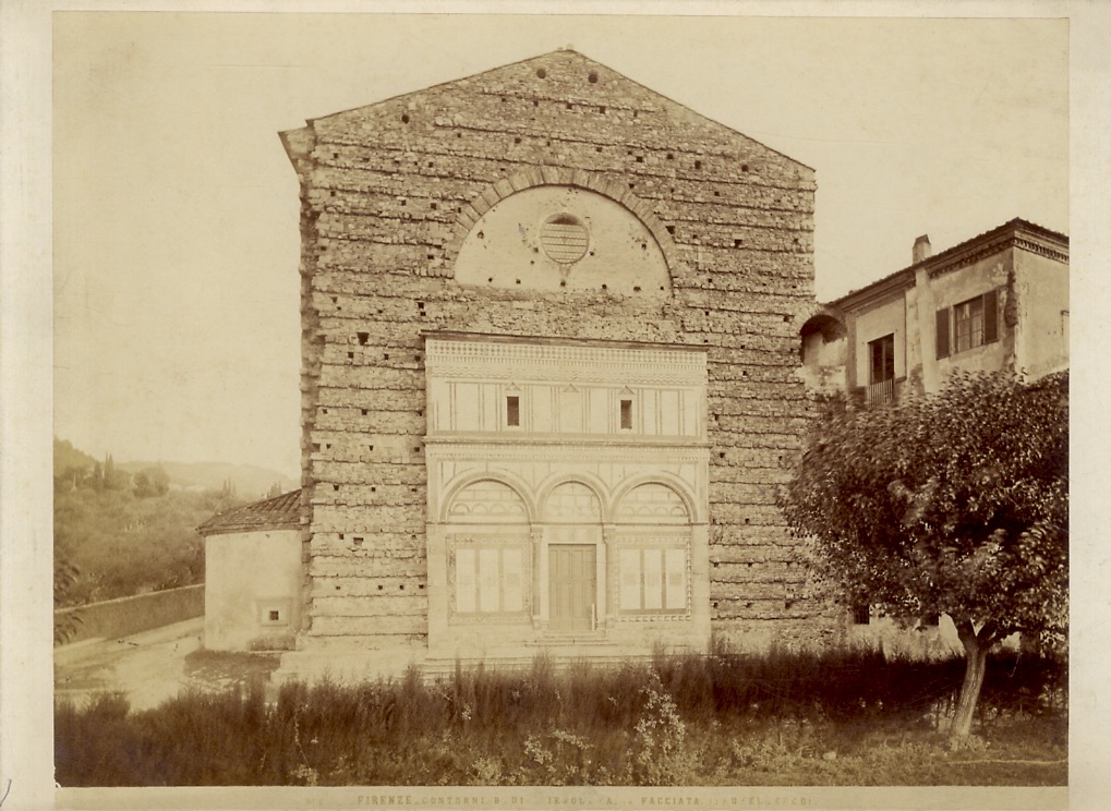 [FOTOGRAFIA, BADIA FIESOLANA]. Firenze, contorni. Badia Fiesolana, la facciata (Brunelleschi).