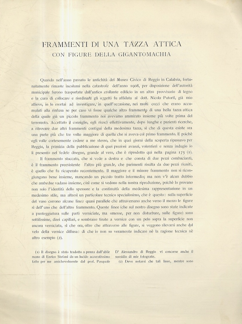 Frammenti di una tazza attica con figure della gigantomachia. Estratto …