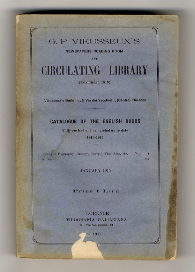 G.P. Vieusseux's newspapers reading room and circulating library (established 1819). …