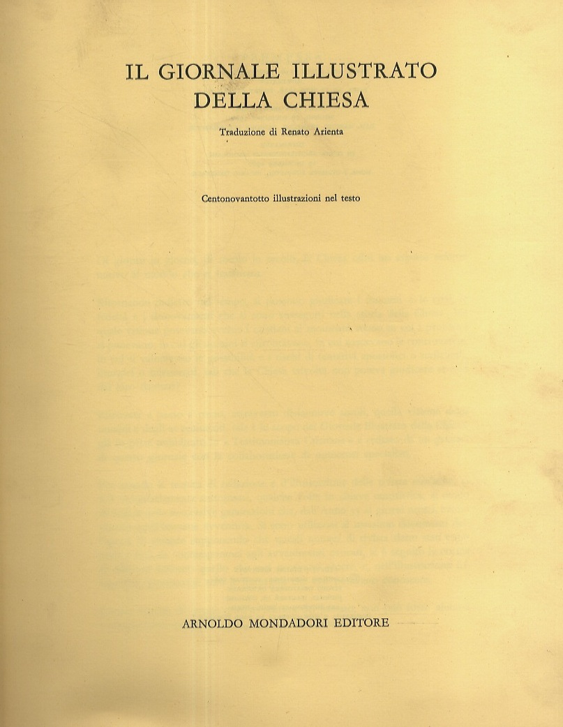 Giornale (Il) illustrato della Chiesa. Traduzione di Renato Arienta.