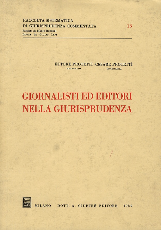 Giornalisti ed editori nella giurisprudenza.