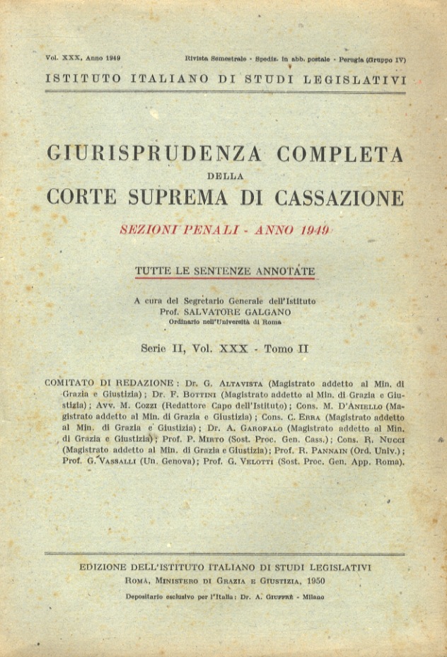 Giurisprudenza completa della Corte Suprema di Cassazione. Sezioni penali. Serie …