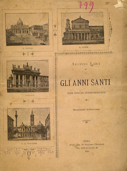 Gli anni santi. Cenni popolari storico-cronologici.