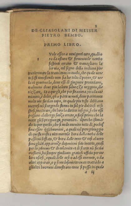 Gli Asolani di messer Pietro Bembo.