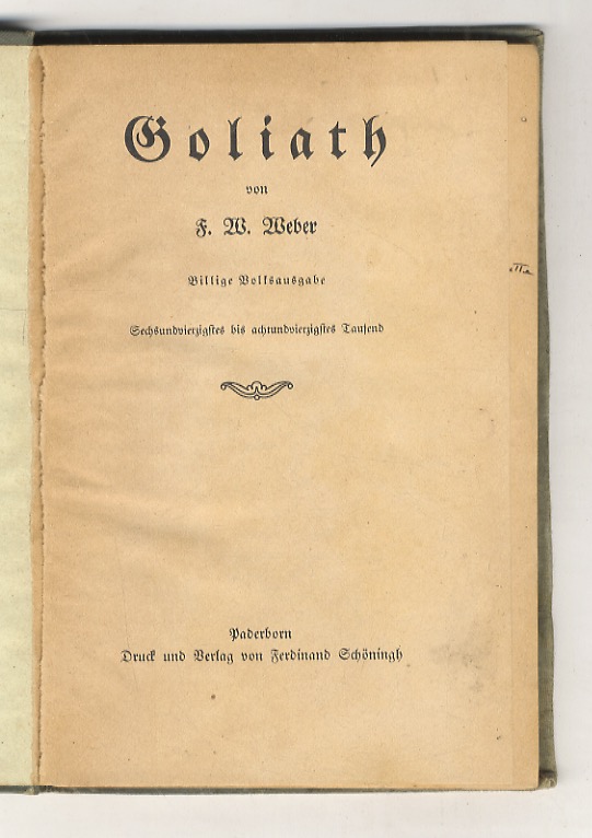 Goliath [.] Billige Volksausgabe [.].